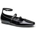 Trary Womens Size 6.5 Black Flats Closed Square Toe Ankle Buckle Straps Shoes