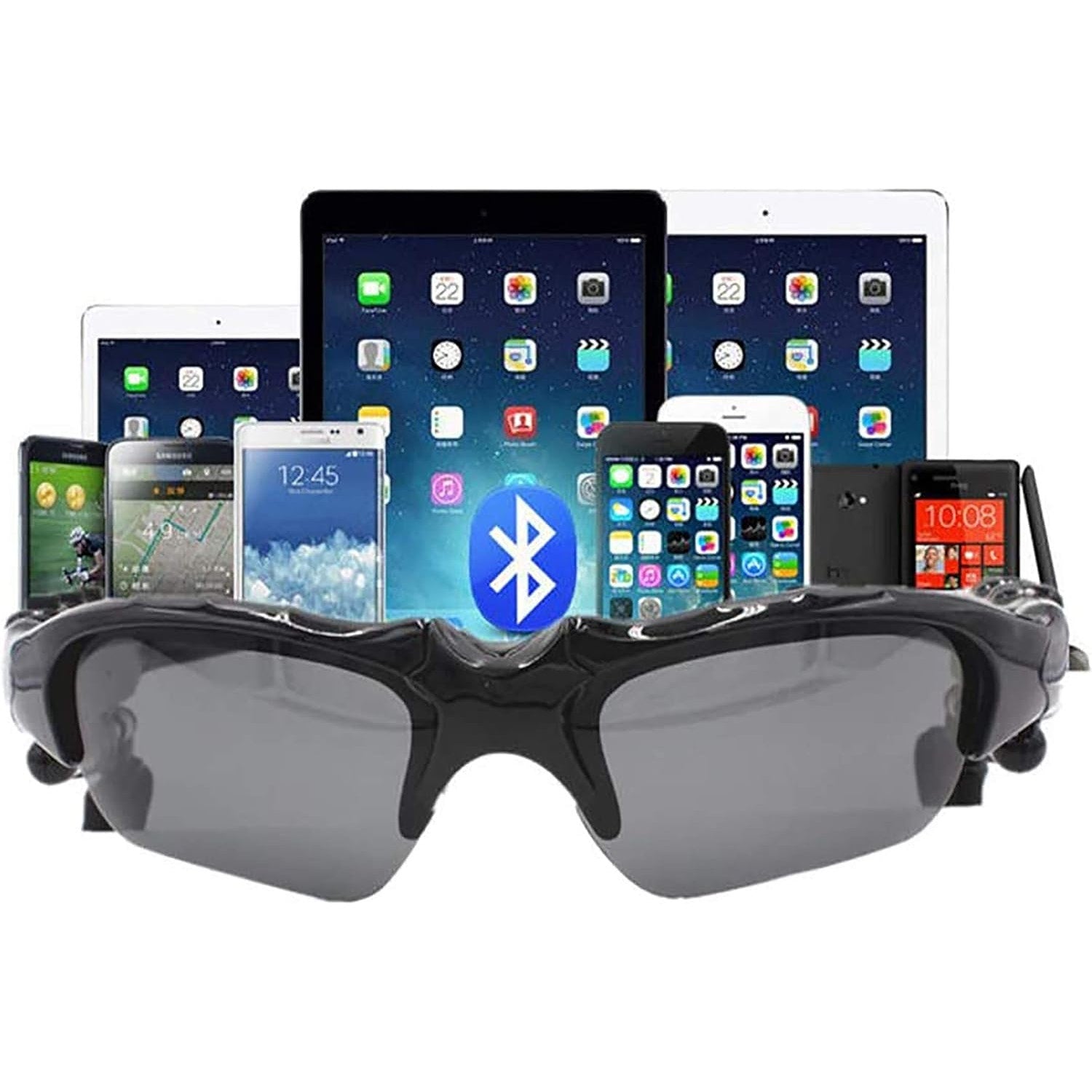 Grofulor Black Wireless Bluetooth MP3 Headphone Polarized Lenses Sunglasses