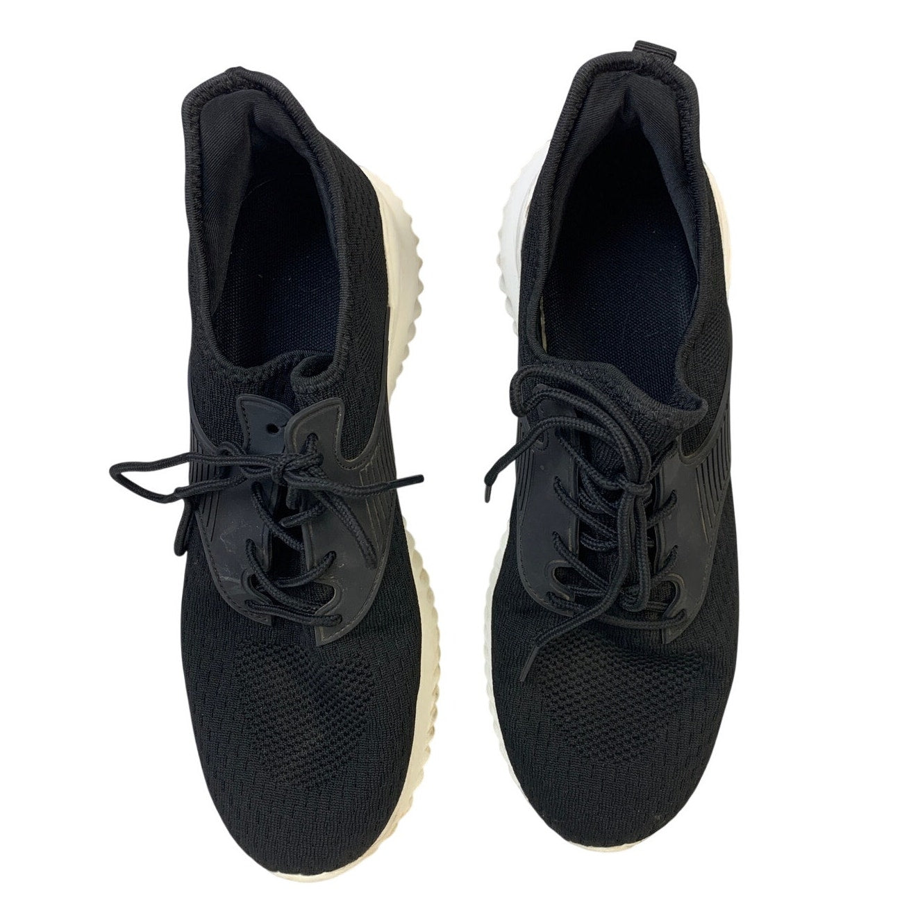 Athmile Womens Size 13 Black Sneakers Lace Up Closed Round Toe Tennis Shoes