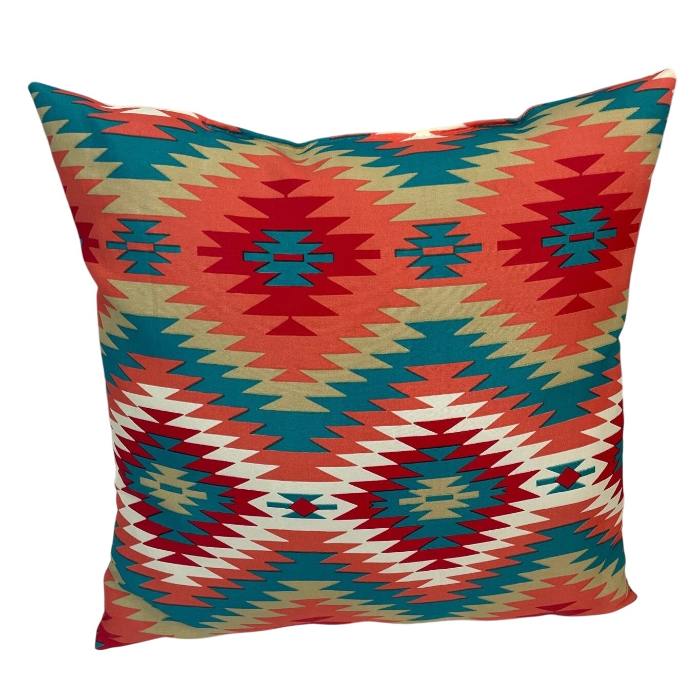 Southwest Inspired Aztec Diamond Design Indoor Outdoor 15" Square Toss Pillow