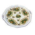 Vintage Made in Germany Hand Painted Ceramic Floral Plate Tray w handles