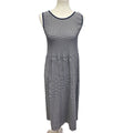 Lark & Grey Womens Medium Sleeveless Navy Striped Cotton Blend Maxi Dress