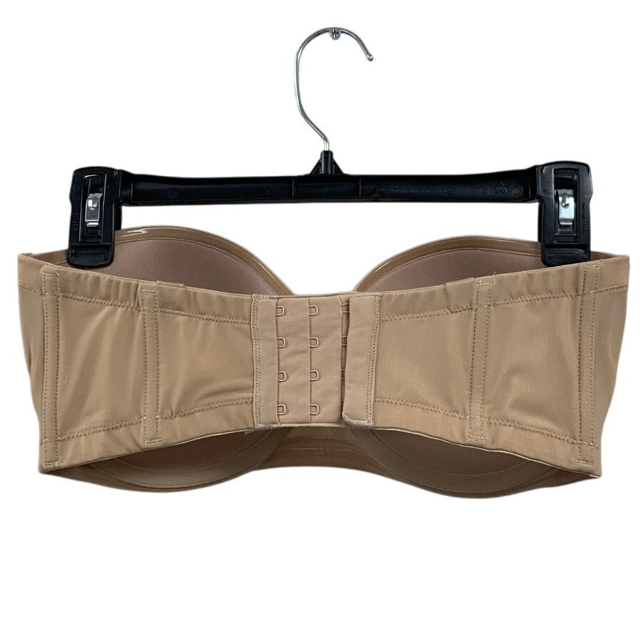 New Le Mystere Womens 32DDD Tan Strapless Padded Underwire Back Clasp Bra