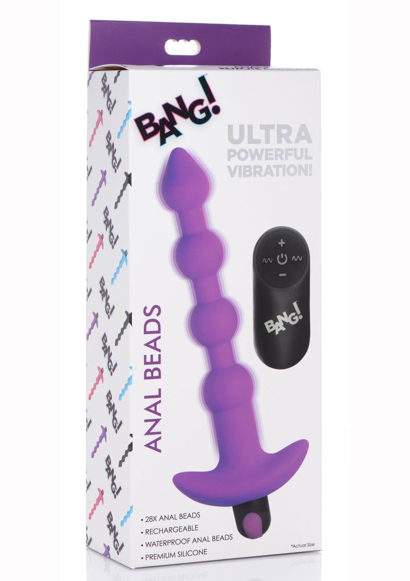 Bang! Vibrating Silicone Rechargeable Anal Beads with Remote Control