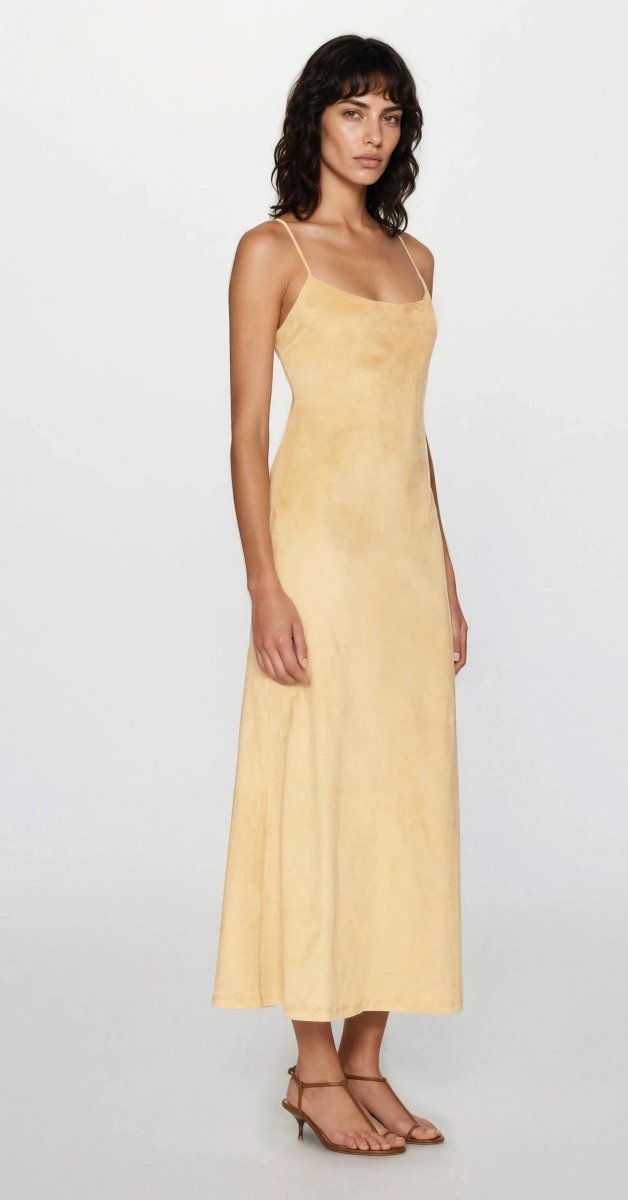 Nadira Faux Suede Dress – Soft Camel