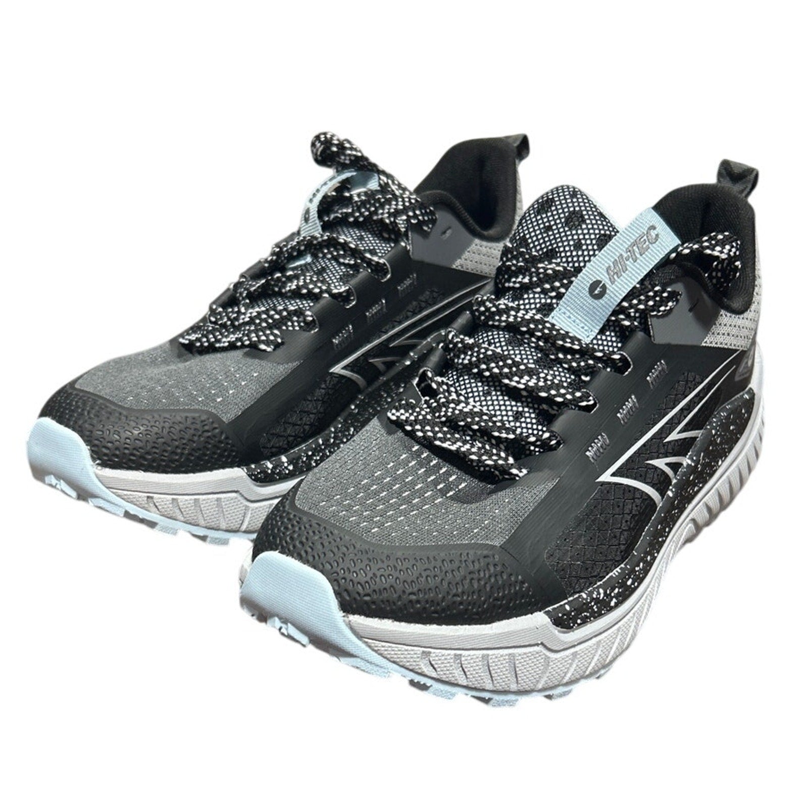 Hi-Tec Womens Size 7 Black Gray Spotted Lace Up Comfort Athletic Tennis Shoes