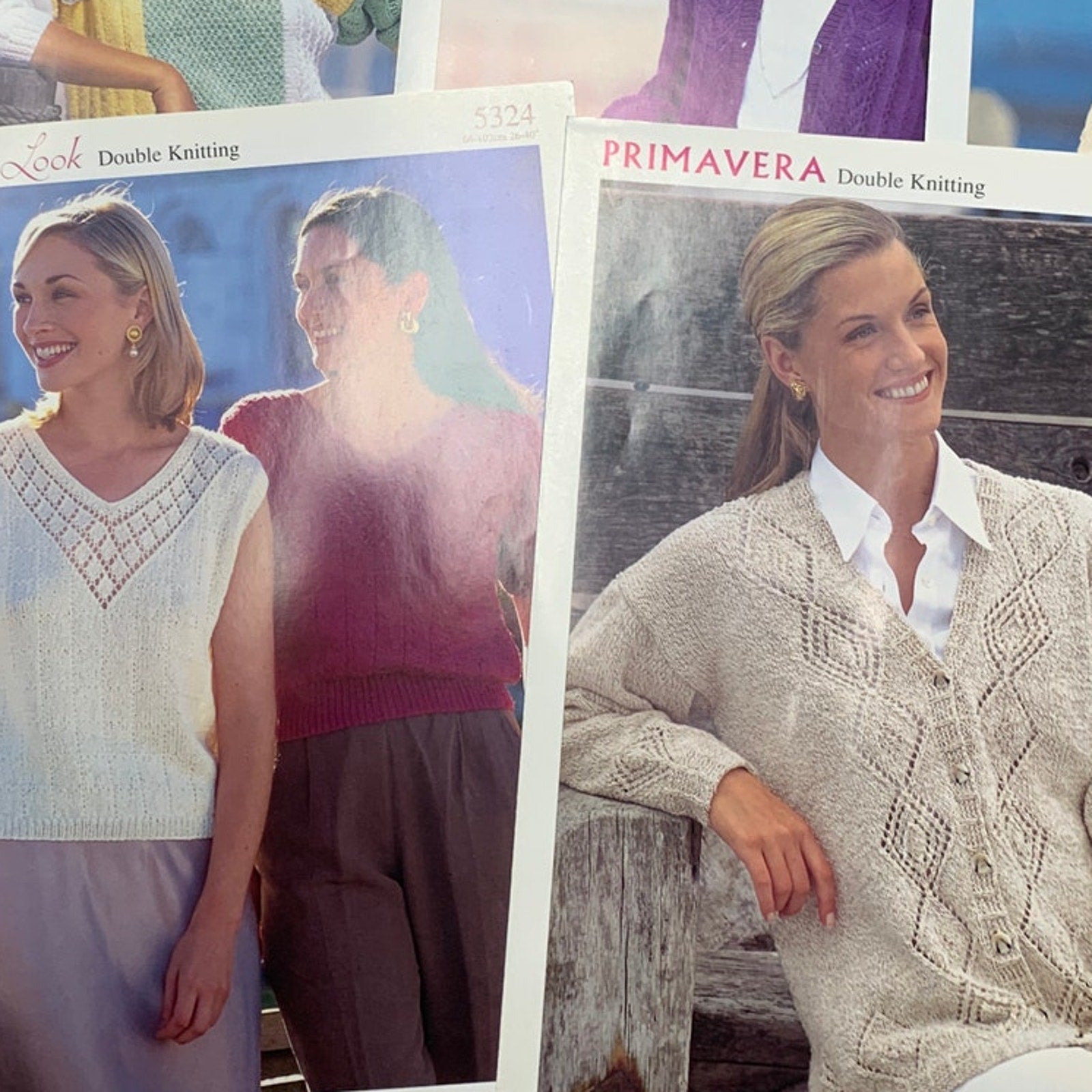 Lot of 10 New Women Men Kids Sweaters Hats Vintage 1990s 2000s Knitting Patterns
