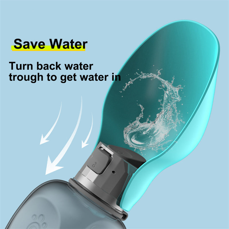 Portable Dog Water Bottle 800ml – Leakproof Foldable Pet Travel Water Dispenser with Drinking Bowl for Walking & Hiking