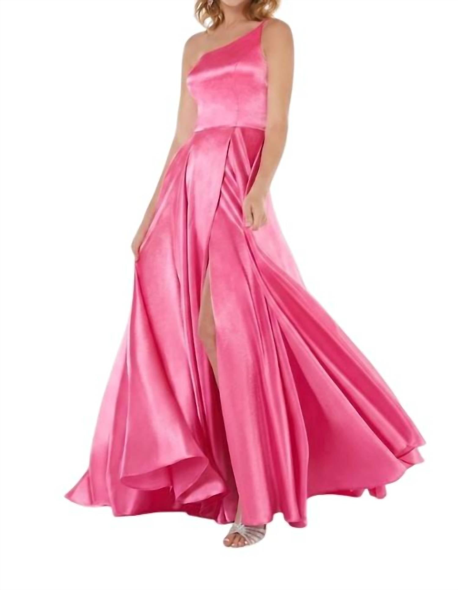 One Shoulder A-line Gown