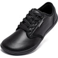 Hobibear Mens Size 9 Black Faux Leather Lace Up Wide Toe Box Zero Drop Shoes