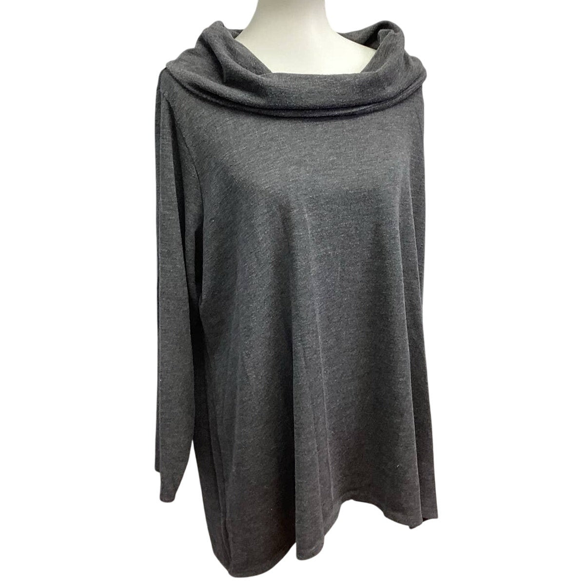 IN Studio Womens Plus Size 3X Long Sleeve Cowl Neck Flowy Cotton Blend Sweater