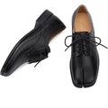 Cuctos Womens Size 12 Black Faux Leather Lace Up 1" Heel Split Toe Oxford Shoes