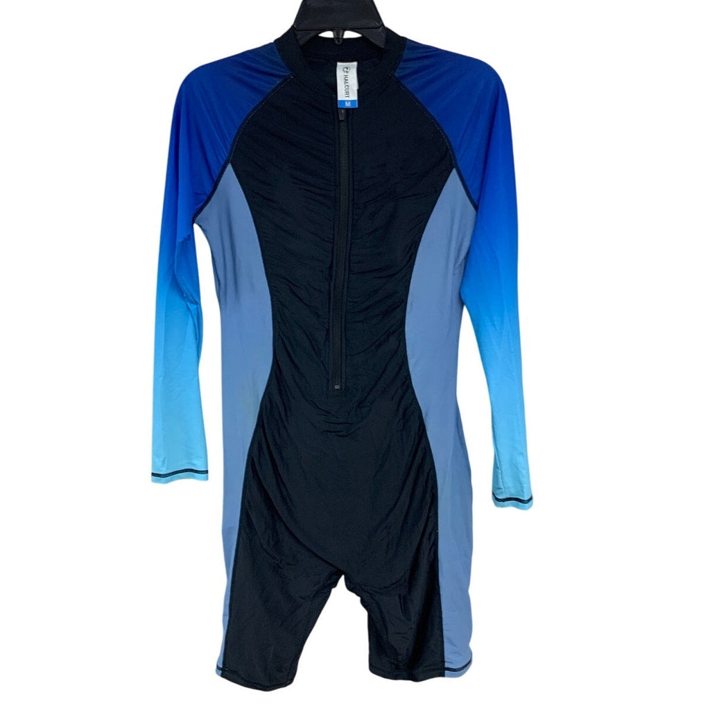 Halcurt Womens Medium One Piece Rash Guard Modest Swimsuit w Built in Bra