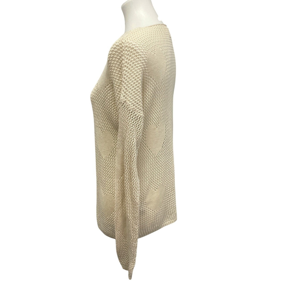 Forever 21 Womens 1X Long Sleeve Heart Pattern Knit Pullover Sweater