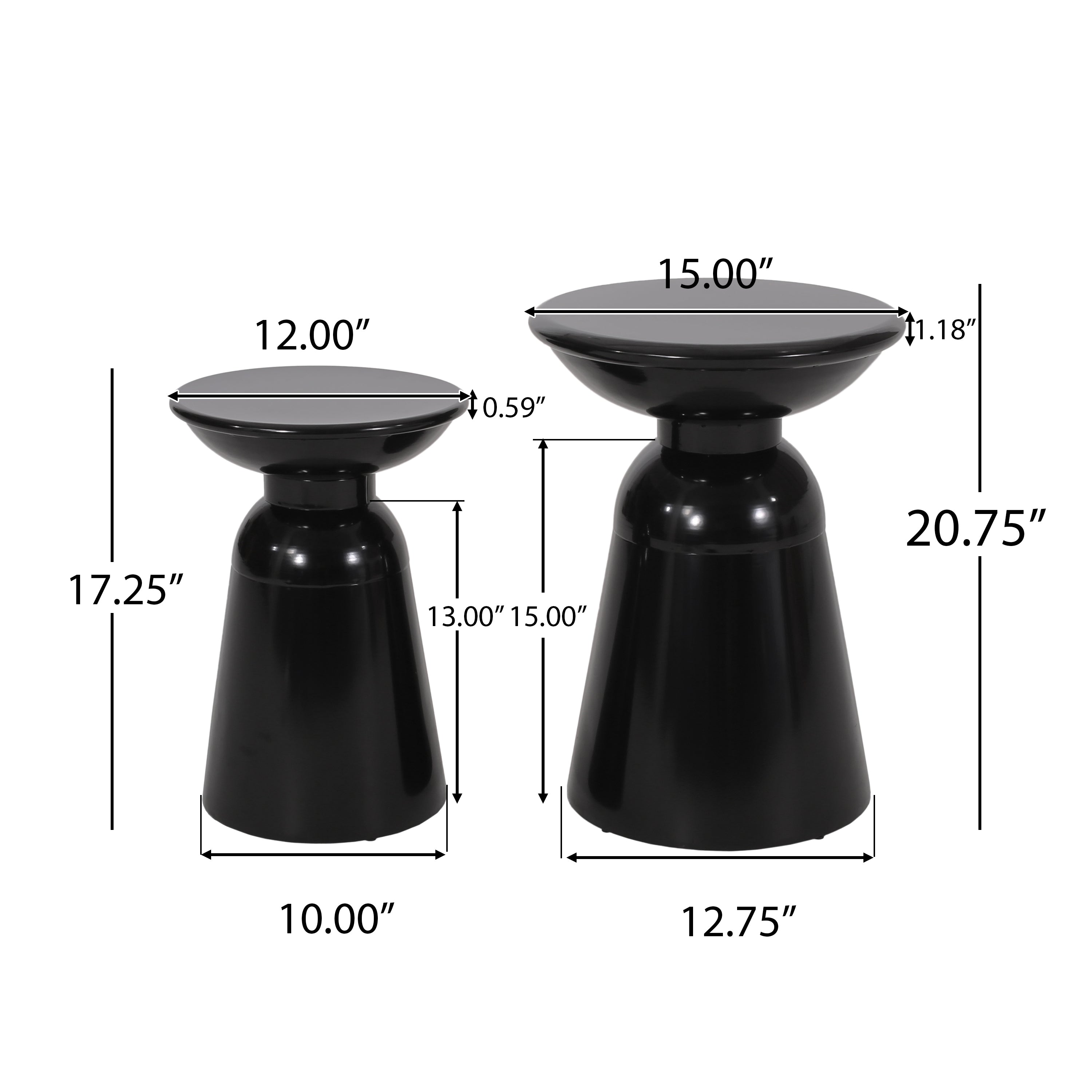 2 Metal Side Tables