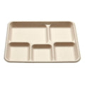 Vegware 5-Comp Molded Fiber Meal Tray - Natural Brown (QTY:500)