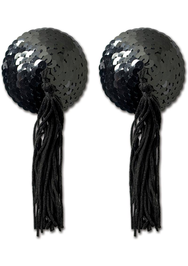 Black Sequin with Black Tassel