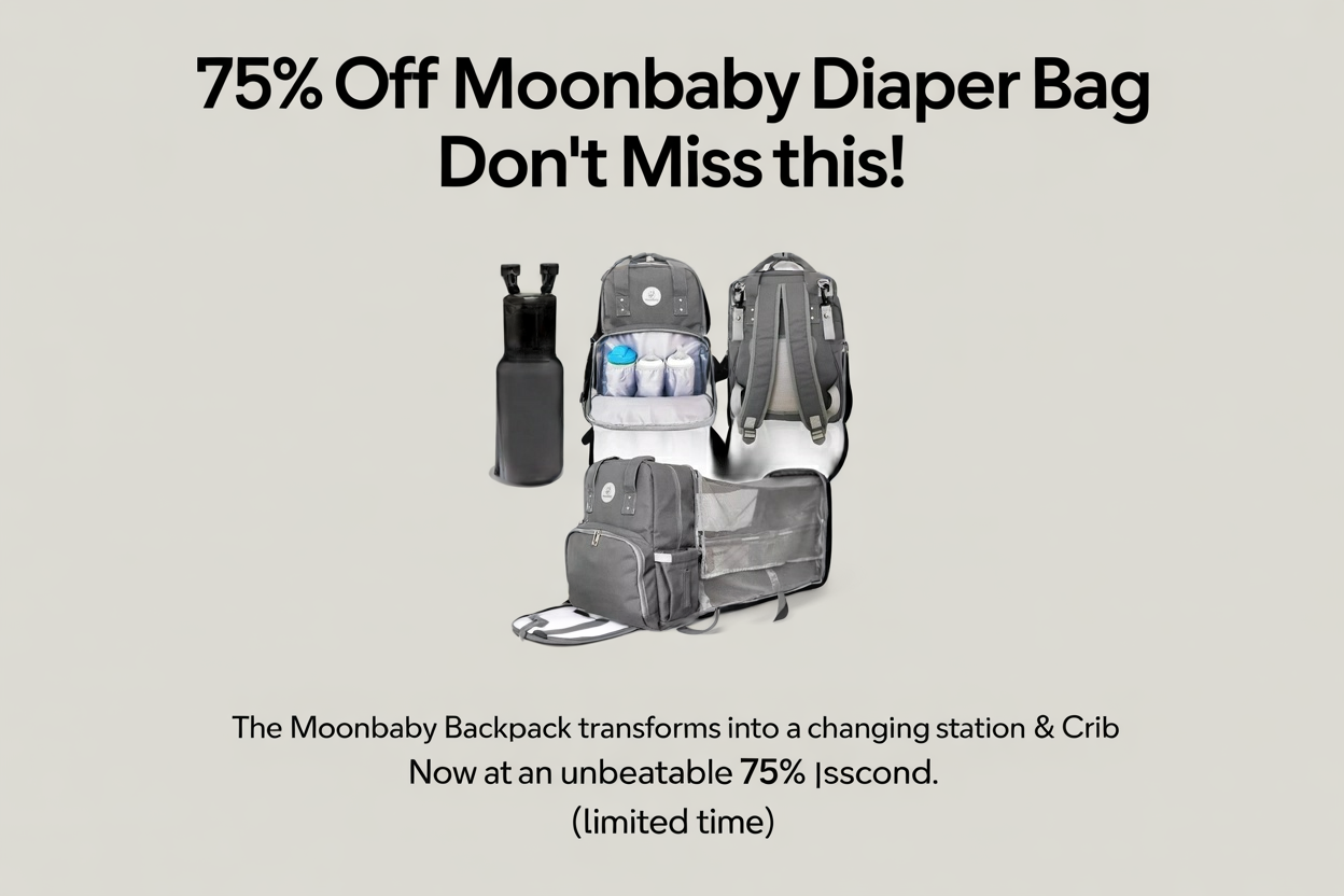MoonBaby Backpack Diaper Bag Foldable Changing station Portable Crib Bassinet