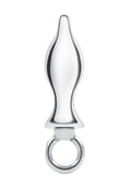 Blue Line Metal Tapered Butt Plug with Loop Hardware 2.5in - Stainless