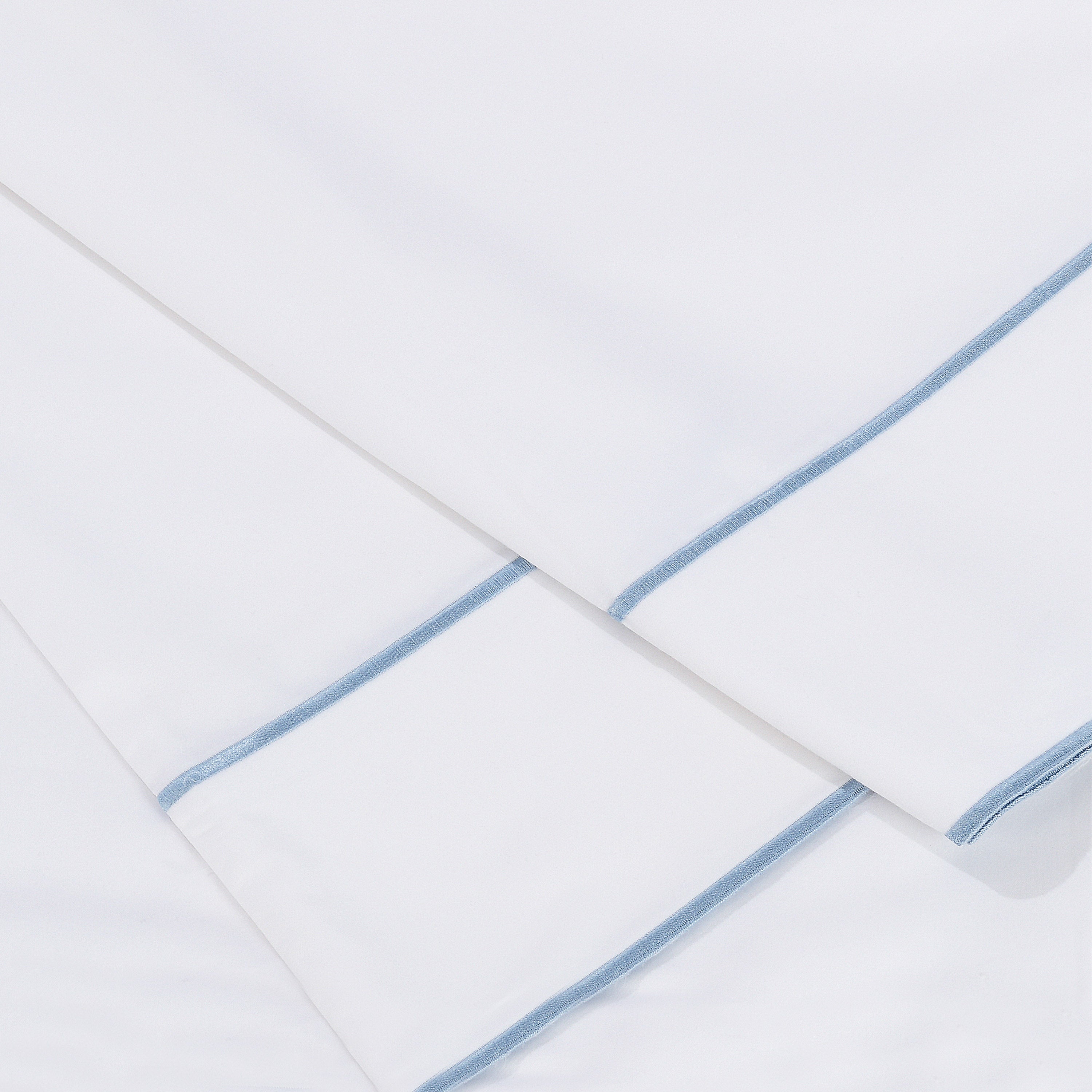 600 Thread Count Framed Sateen Embroidered Cotton Pillowcase Pair