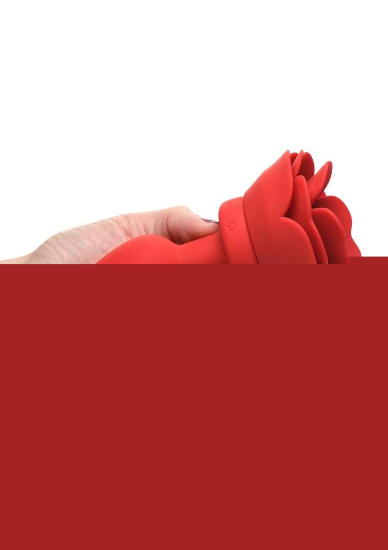 Booty Sparks 28x Rechargeable Silicone Vibrating Rose Anal Plug with Remote Control