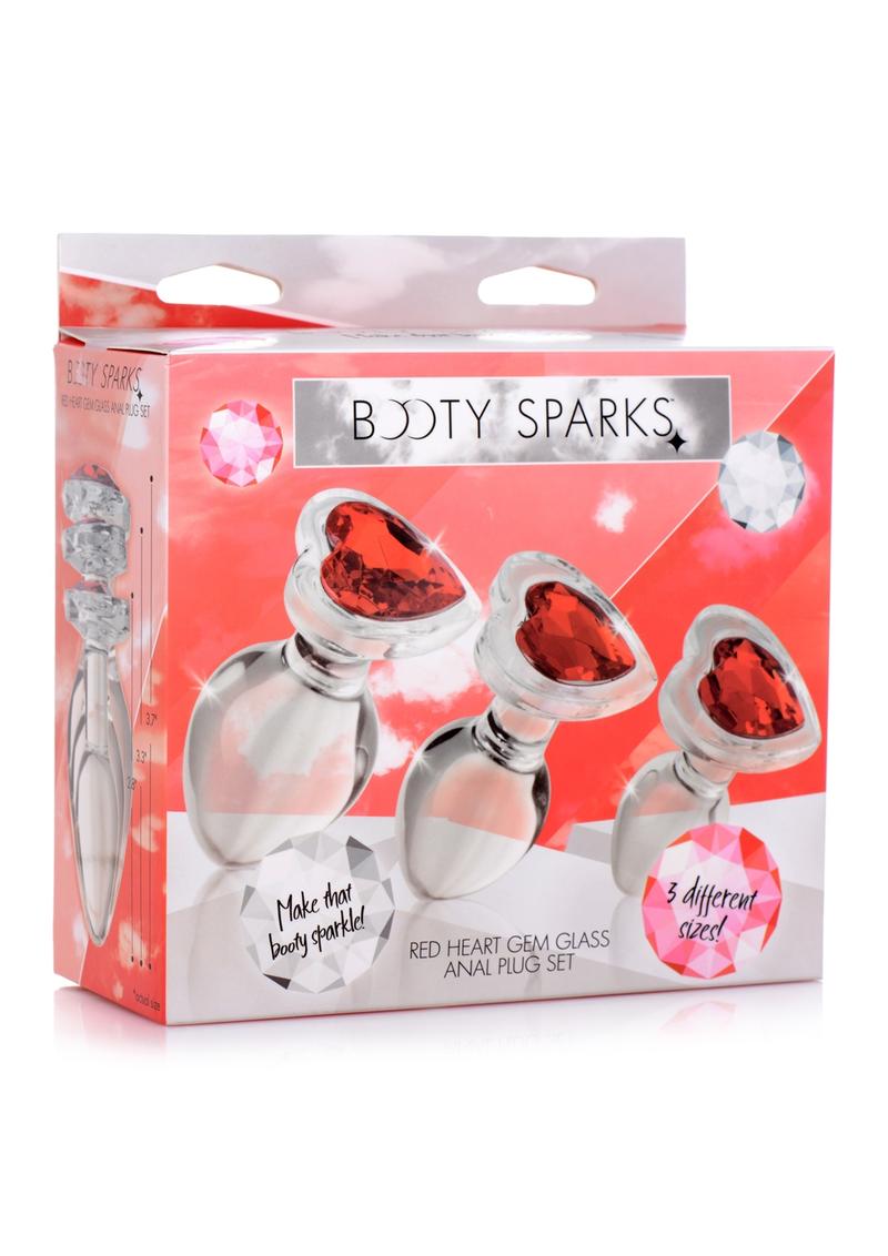 Booty Sparks Red Heart Gem Glass Plug