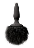 Bunny Tails Mini Silicone Butt Plug - Black Fur