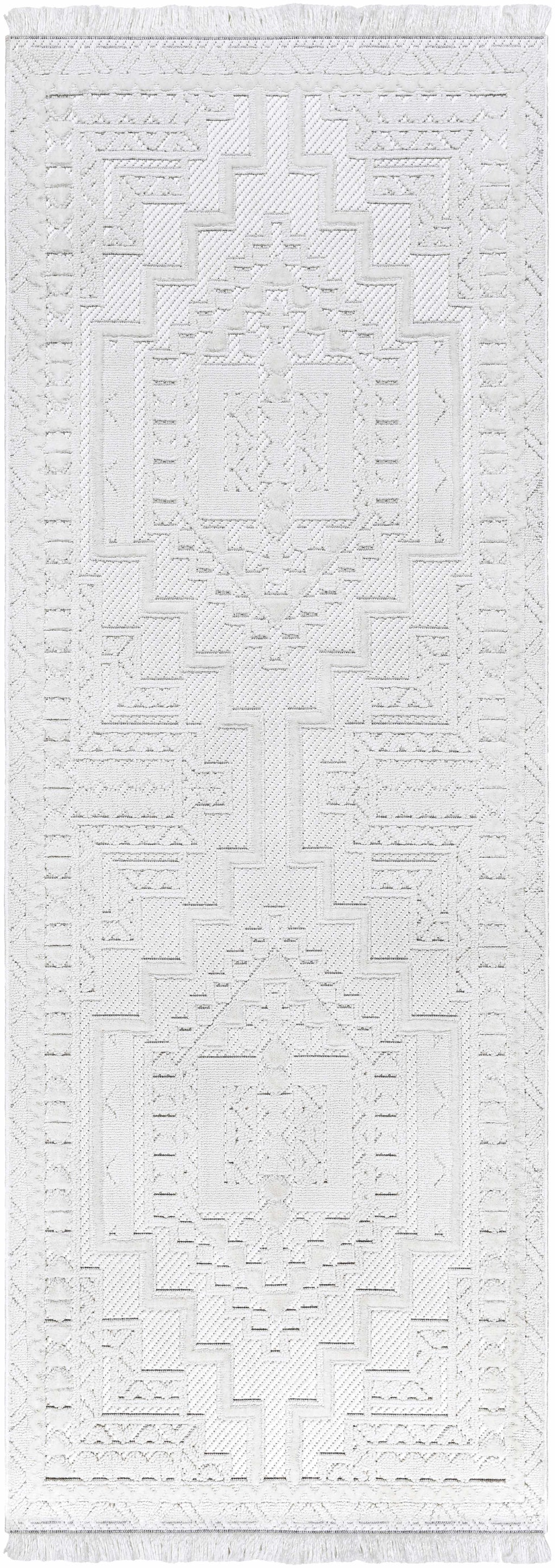 Alya White Fringe Rug