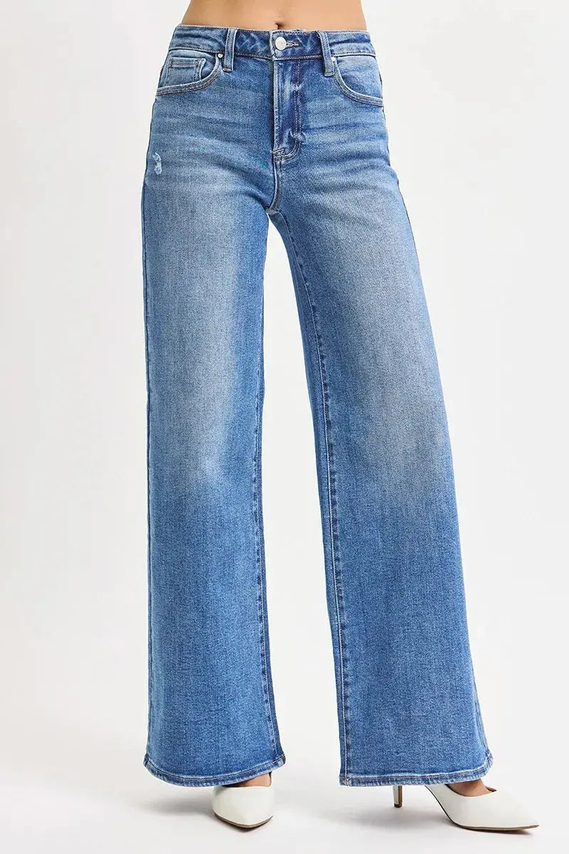 Plus Size High Rise Wide Leg RISEN Jeans