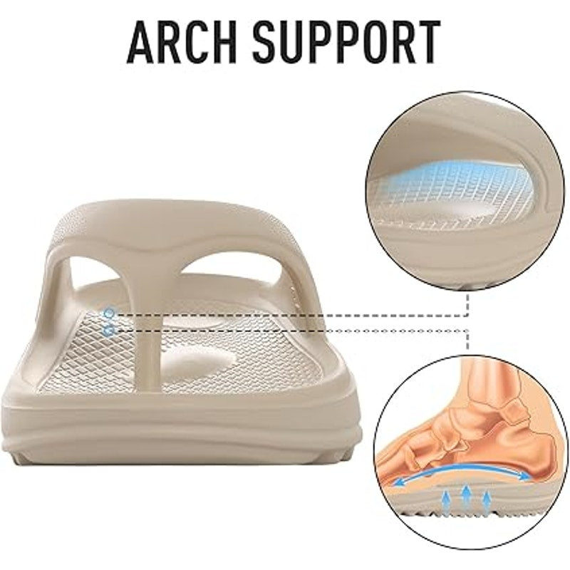 New Shevalues Womens 6.5 Tan Slide On Thong Orthopedic Arch Support Sandal Shoes