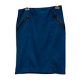 Alfani Size 6 Royal Blue Polyester Front Zip Pocket Leather Detail Mini Skirt