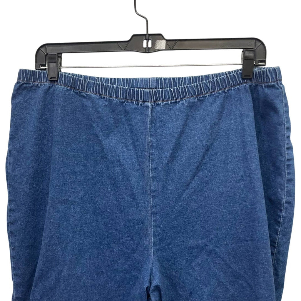 Cervelle Womens 3X Cotton Blend Elastic Waist Pull On Cropped Denim Pants Jeans