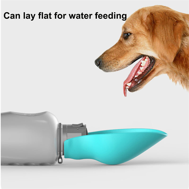 Portable Dog Water Bottle 800ml – Leakproof Foldable Pet Travel Water Dispenser with Drinking Bowl for Walking & Hiking