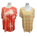 Lot of 2 Alfani Womens Plus Size 3X Rayon Spandex Blend Short Sleeve Tee Shirts