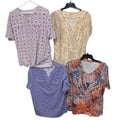 Lot of 4 Ana Croft & Barrow Womens XL Short Sleeve Floral Striped V Neck Shirts