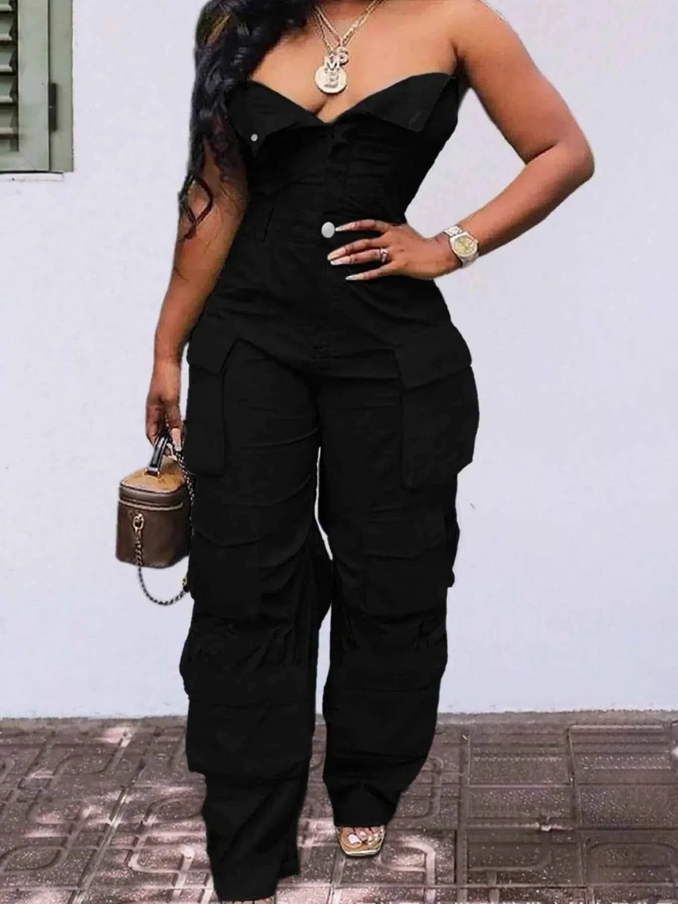 Tube Snap Down : Cargo Jumpsuit