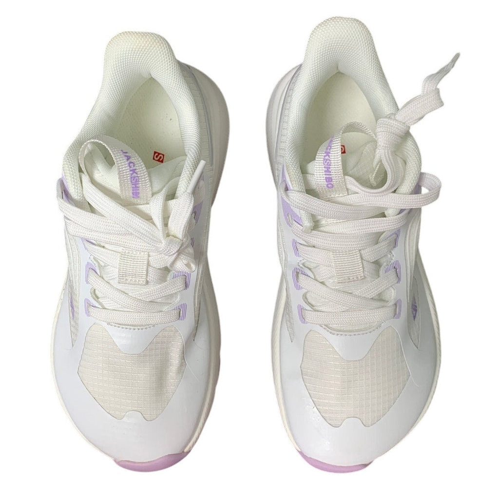 Jackshibo Womens Size 7 White Wide Toe Box Lace Up Arch Support Athletic Shoes