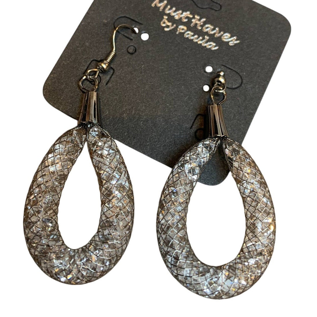 New 2pc Silver Pewter Chain Necklace Earring Jewelry Set Valentine Red Gift Box