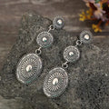Vintage Western Concho-Style Alloy Dangle Earrings