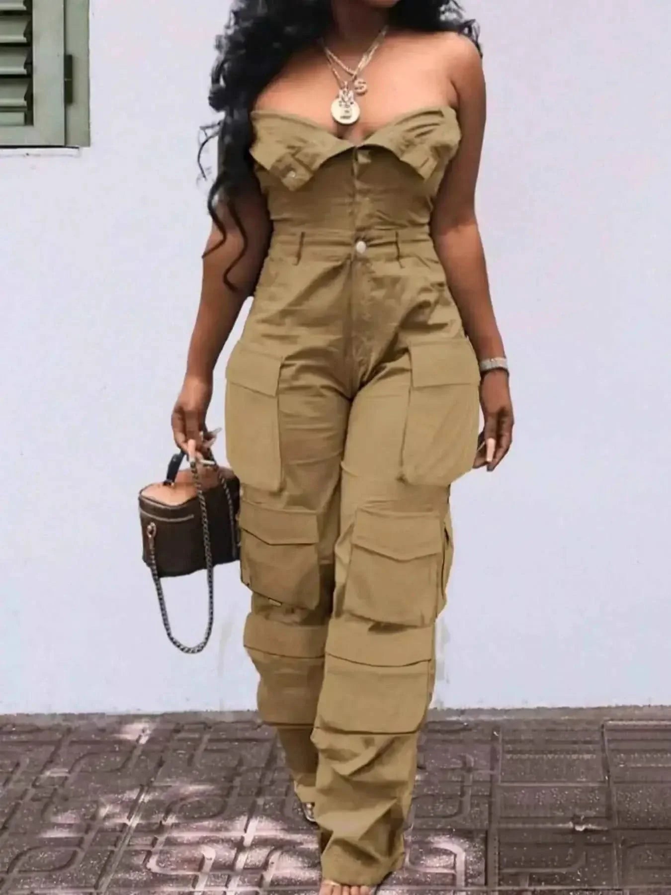 Tube Snap Down : Cargo Jumpsuit
