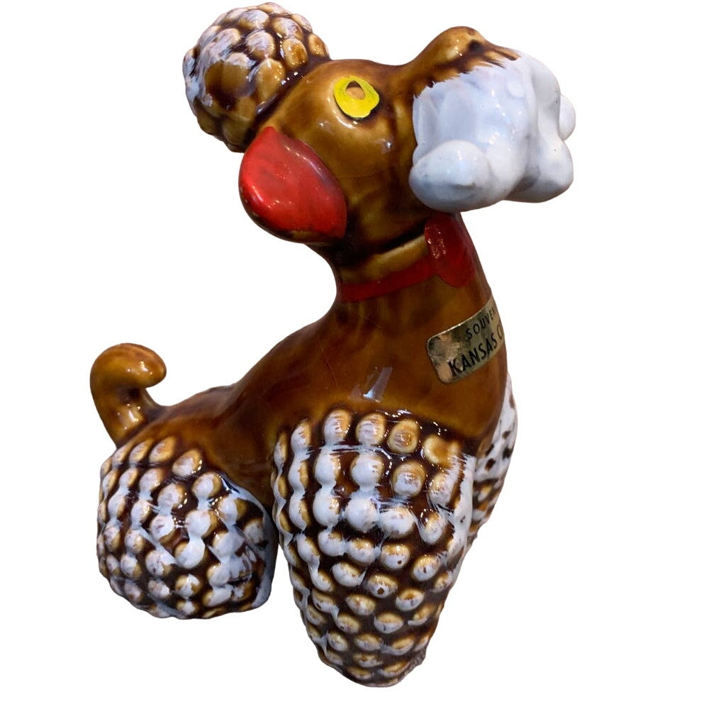 Vintage Made in Japan Souvenir of Kansas City MO Ceramic Dog Figurine Statue
