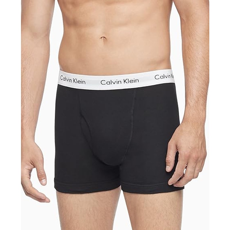 New 4 Pack Calvin Klein Mens Large Black 100% Cotton Boxer Briefs Underwear