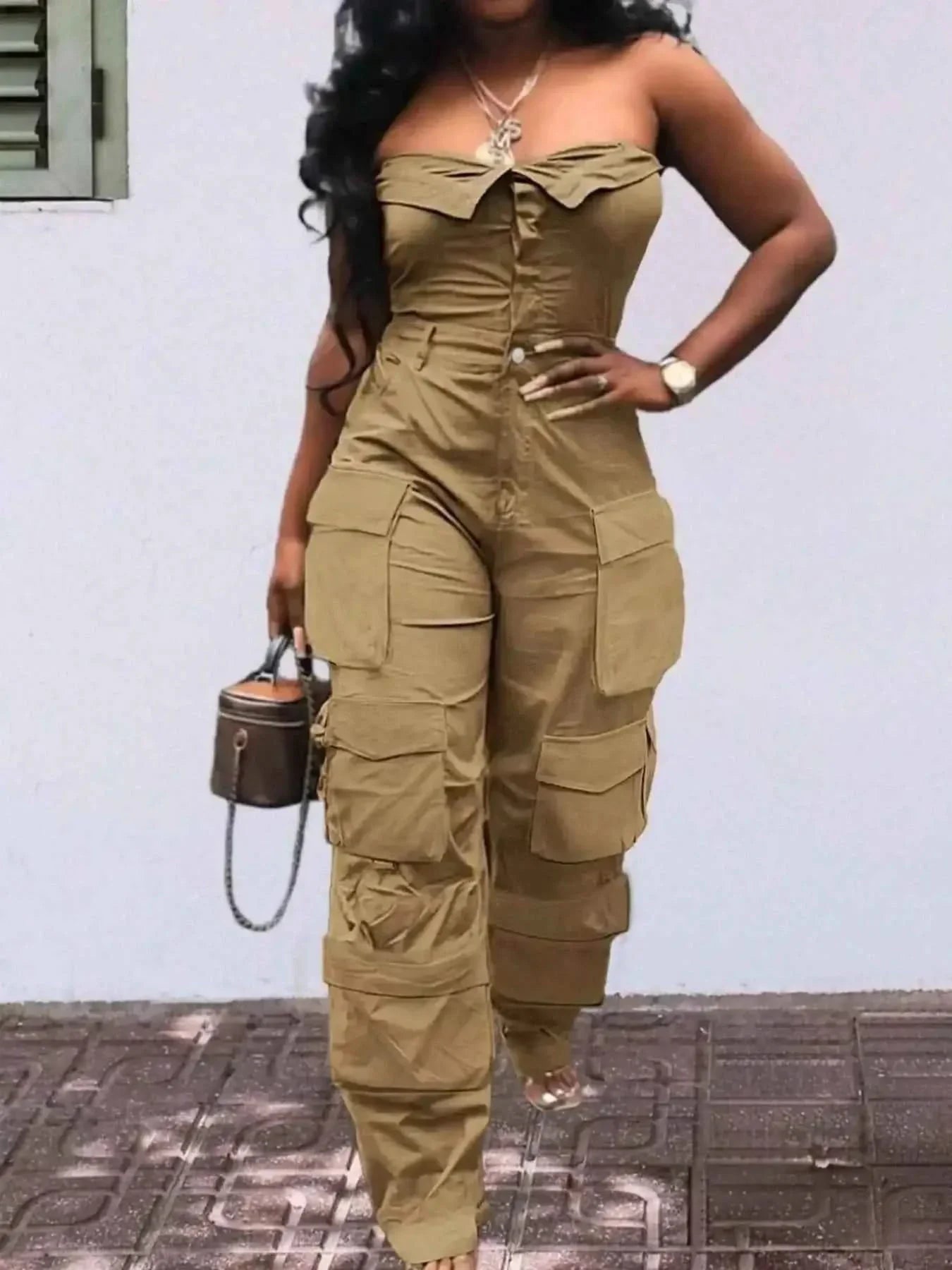 Tube Snap Down : Cargo Jumpsuit