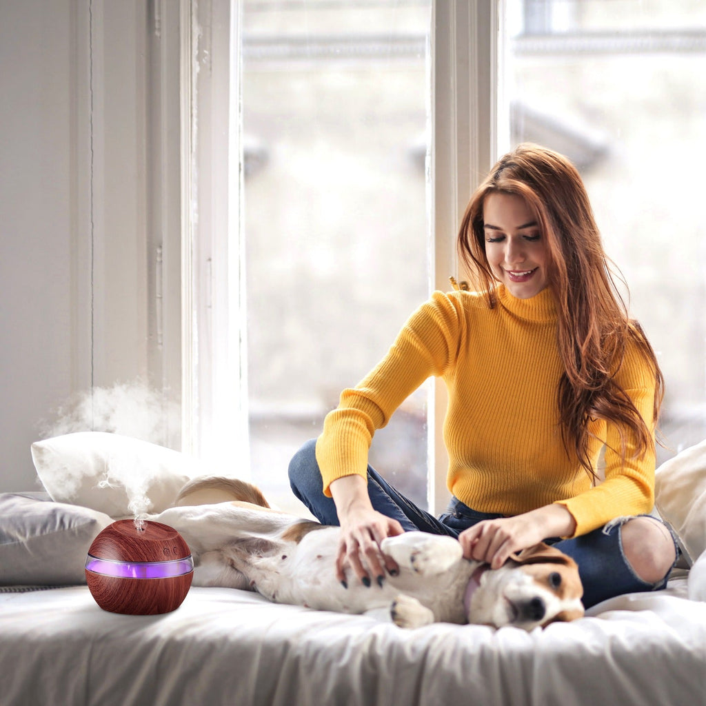 Ultrasonic Aroma Essential Oil Diffuser Wood Grain