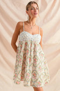 SO ME Mixed Floral Print Sleeveless Mini Dress