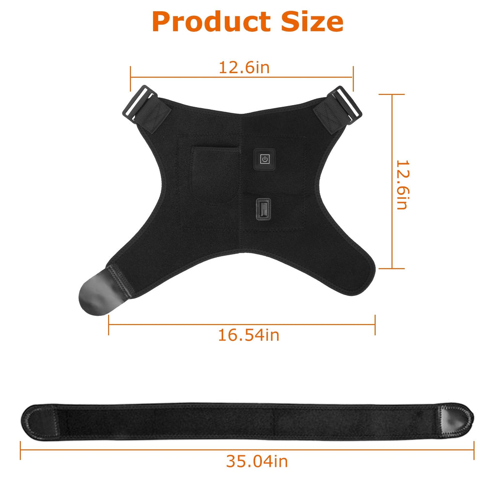Heated Shoulder Brace Electric Heating Pad Therapy Shoulder Heating Wrap Compression Sleeve for Shoulder Pain Muscle Stiffness Bursitis Tendonitis