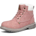 Mishansha Little Girls Size 13  Pink Faux Suede Lace Up Fur Lined Winter Boots