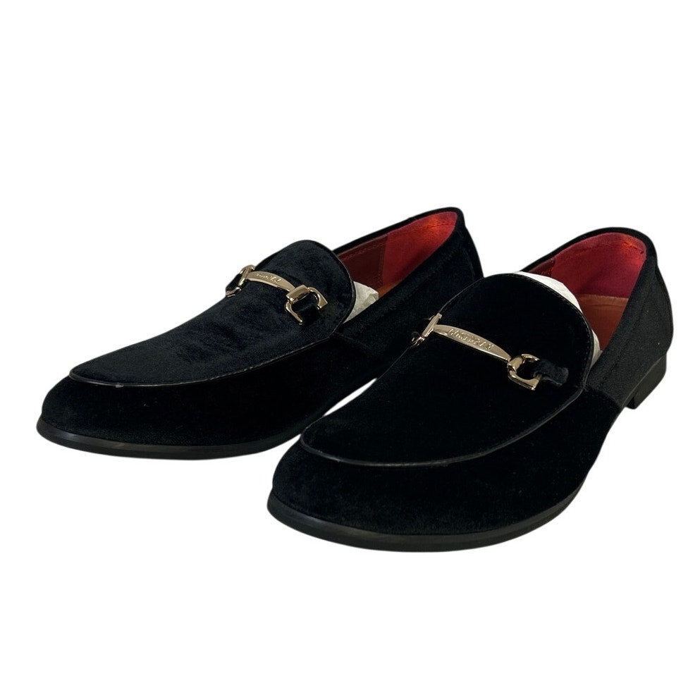 Cosidram Mens Size 10 Black Loafers Round Closed Toe Slip On Dress Shoes
