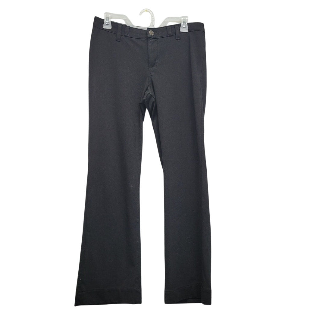 Rock 47 Womens 28X34 Black PolyRayon Spandex Wide Leg Flat Front Hemmed Pants
