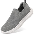 STQ Womens 9.5 Gray Fabric Mesh Slip On Lightweight Arch Support Walking Shoes